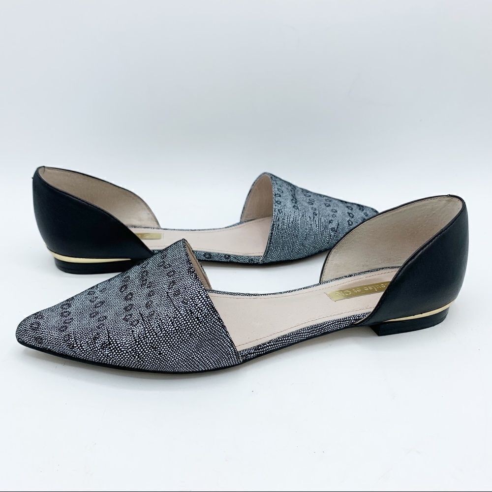 Louise et Cie‎ Arlette B&W Pointed Toe d'Orsay Flat 7